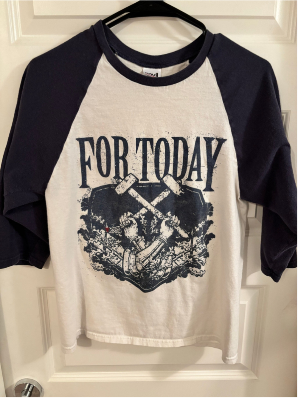 Vintage For Today Band Raglan Shirt Anvil Metalcore Christian Merch 3/4 Sleeve S